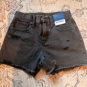 Old Navy NWT Girls Black Denim Shorts Cutoffs - Size 12